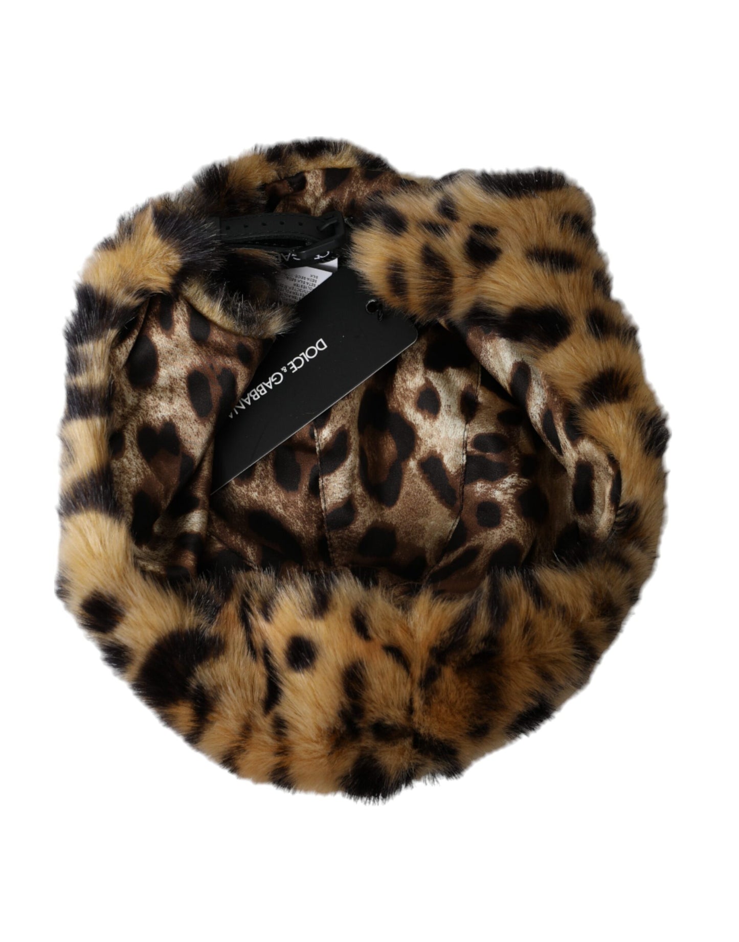 Dolce & Gabbana Brown Leopard Fur Women Bucket Hat - KALAJ