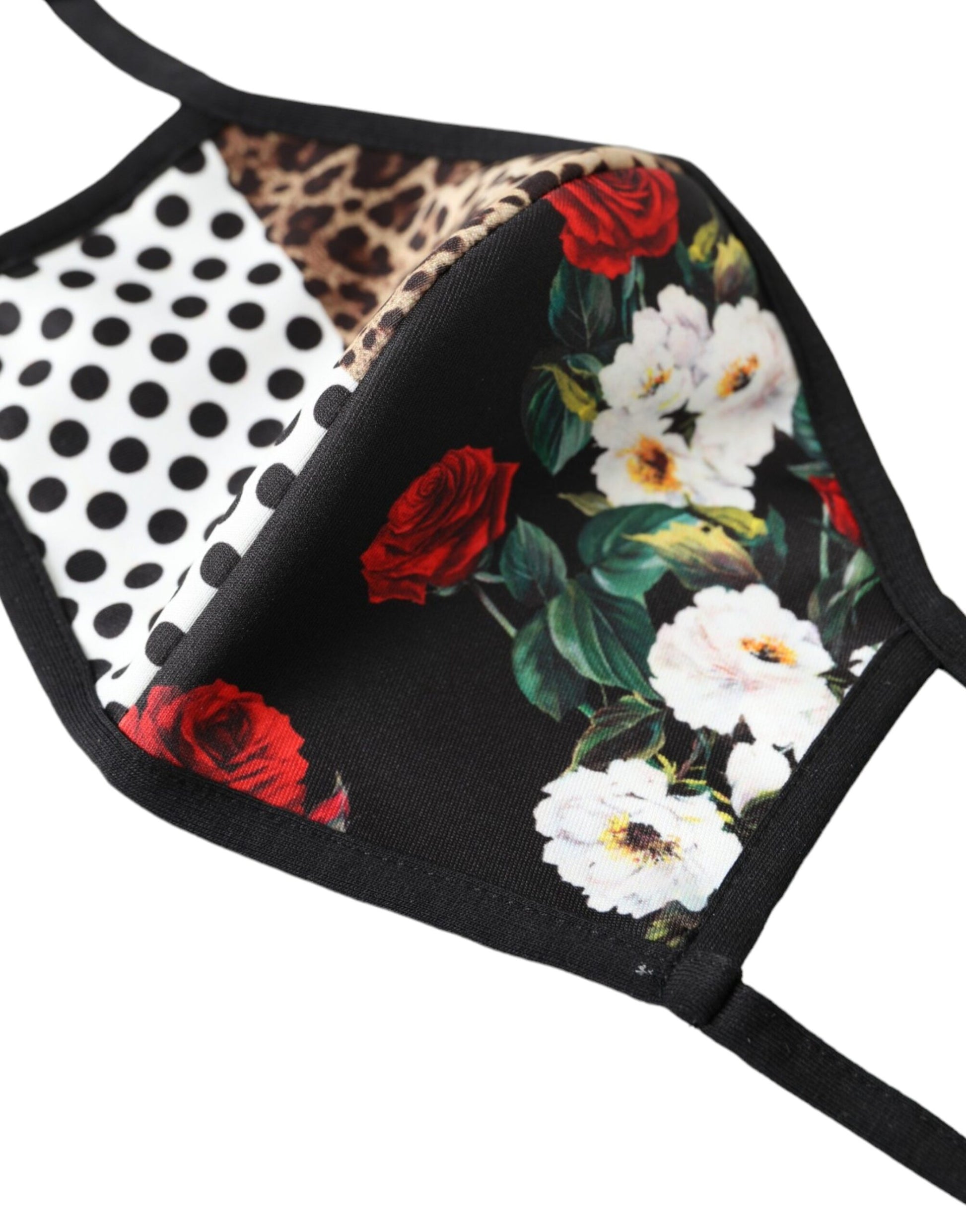 Dolce & Gabbana Multicolor Leopard Floral Elastic Ear Strap Face Mask - KALAJ