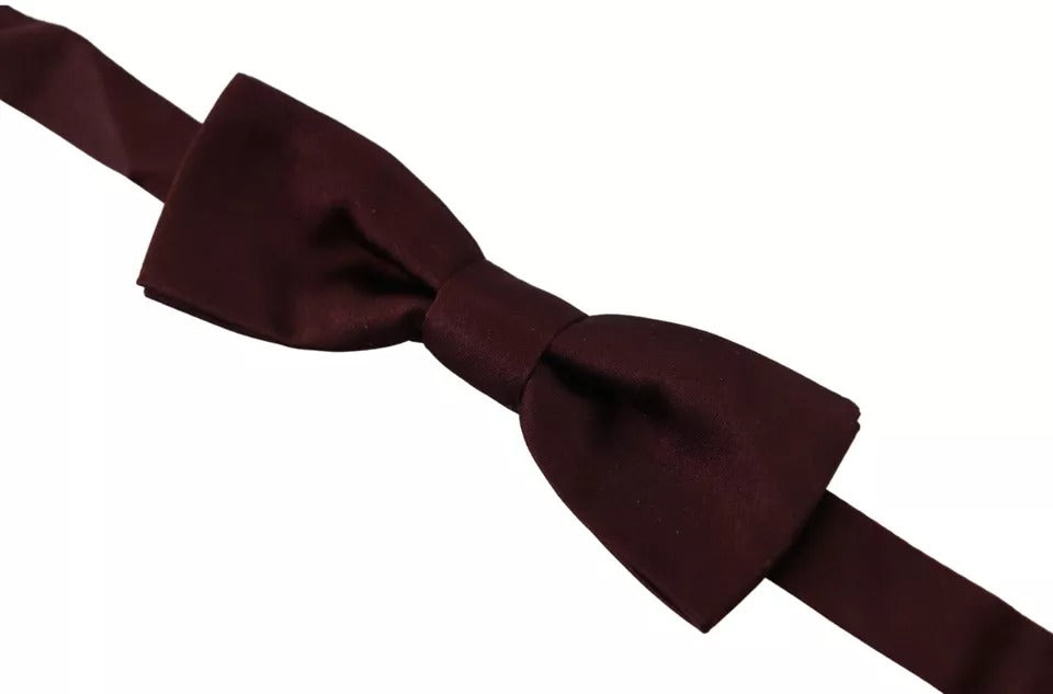 Dolce & Gabbana Bordeaux Silk Adjustable Neck Men Bow Tie