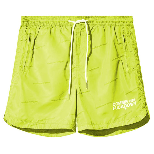 Comme Des Fuckdown Yellow Polyester Men's Swim Shorts