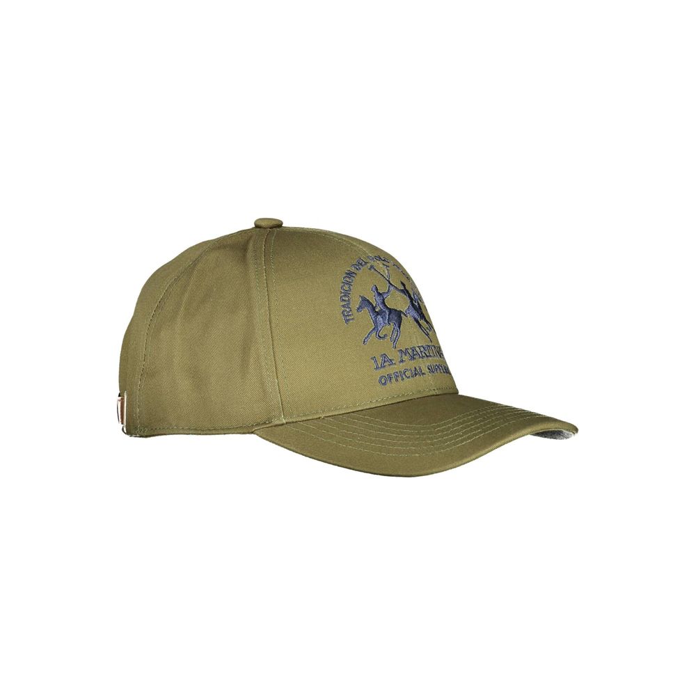 La Martina Green Cotton Men Cap - KALAJ