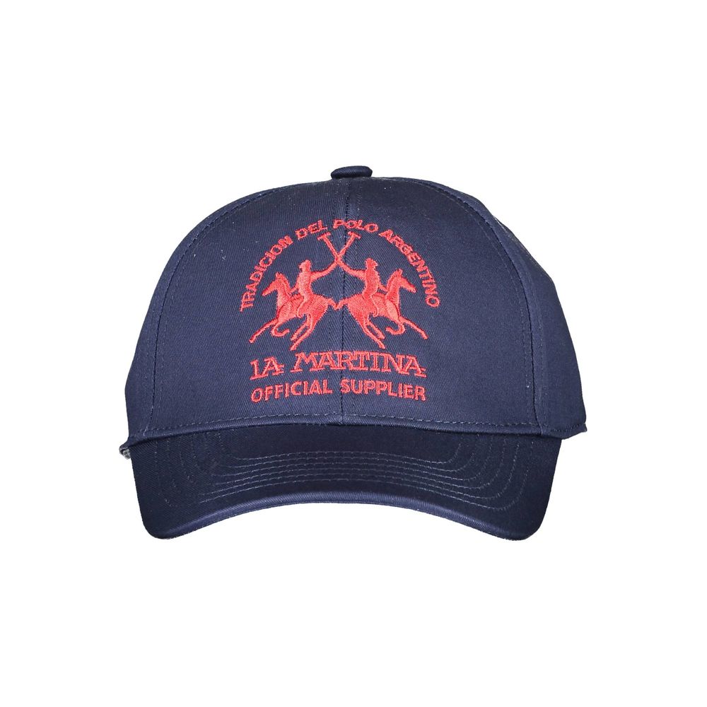 La Martina Blue Cotton Men Cap - KALAJ