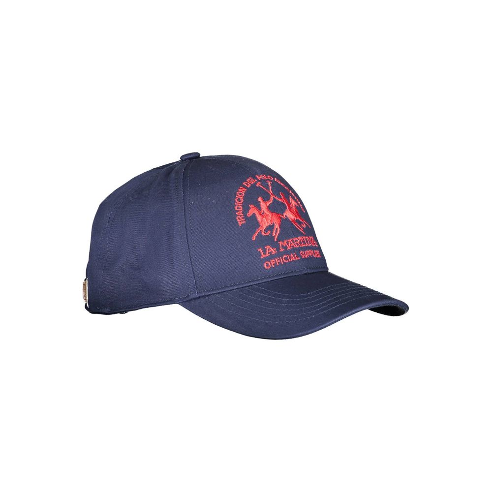 La Martina Blue Cotton Men Cap - KALAJ