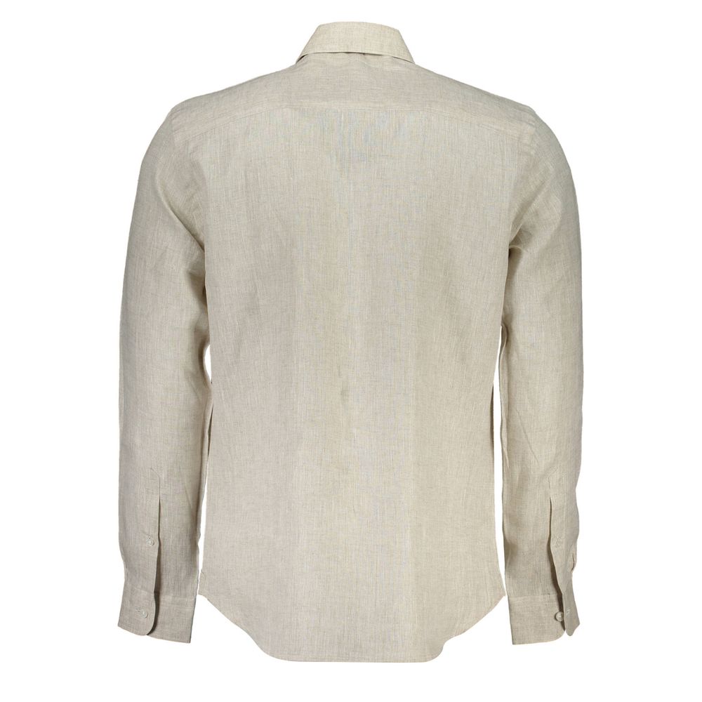 North Sails Beige Linen Men Shirt