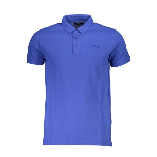 Cavalli Class Blue Cotton Polo Shirt