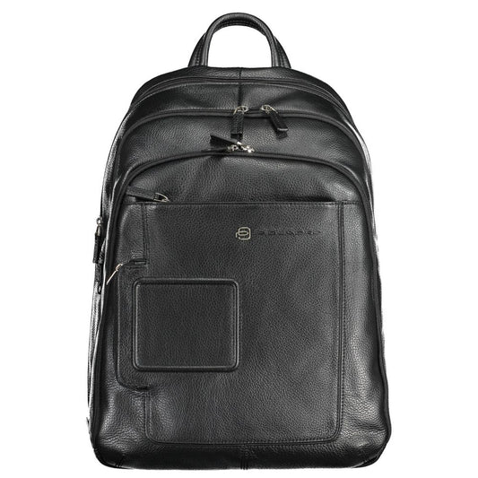 Piquadro Black Leather Men Backpack - KALAJ