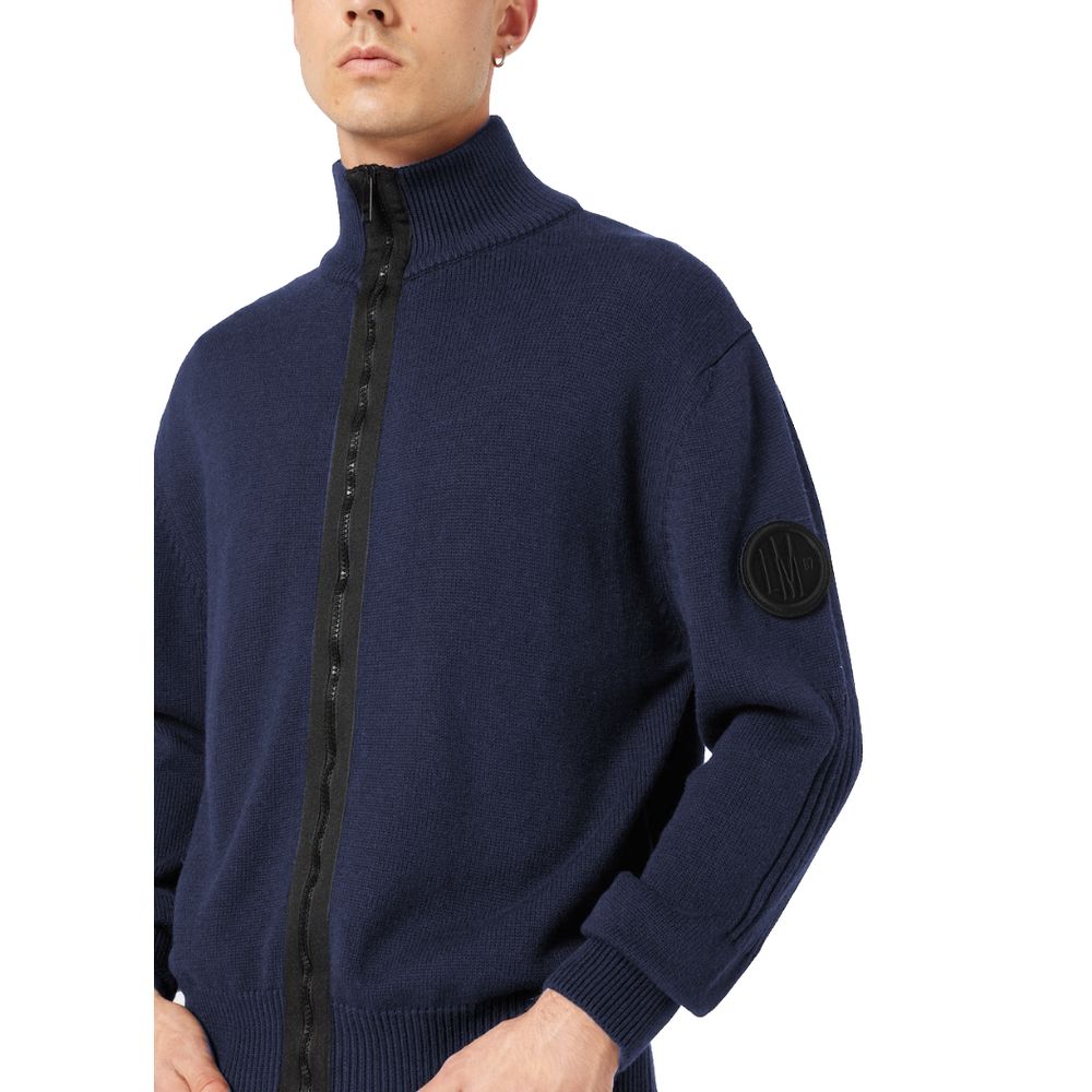 La Martina Blue Cotton Sweater