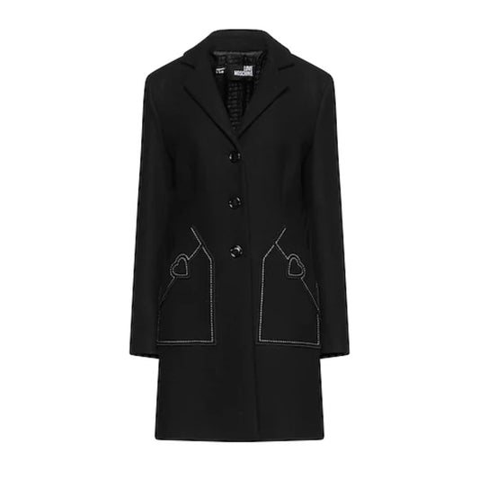 Love Moschino Black Wool Women Coat