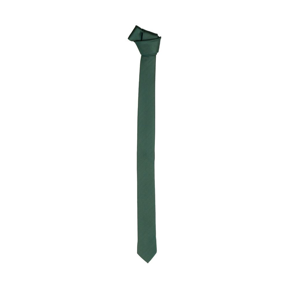 Emilio Romanelli Elegant Green Silk Slim Tie - KALAJ