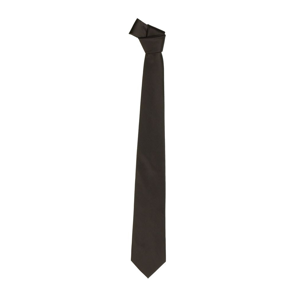 Emilio Romanelli Silk Point Pin Tie in Luxurious Brown - KALAJ