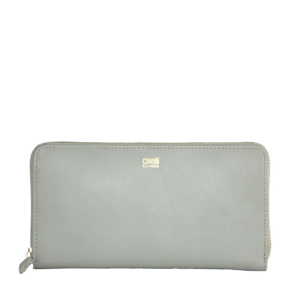 Cavalli Class Elegant Grey Calfskin Wallet for Her - KALAJ