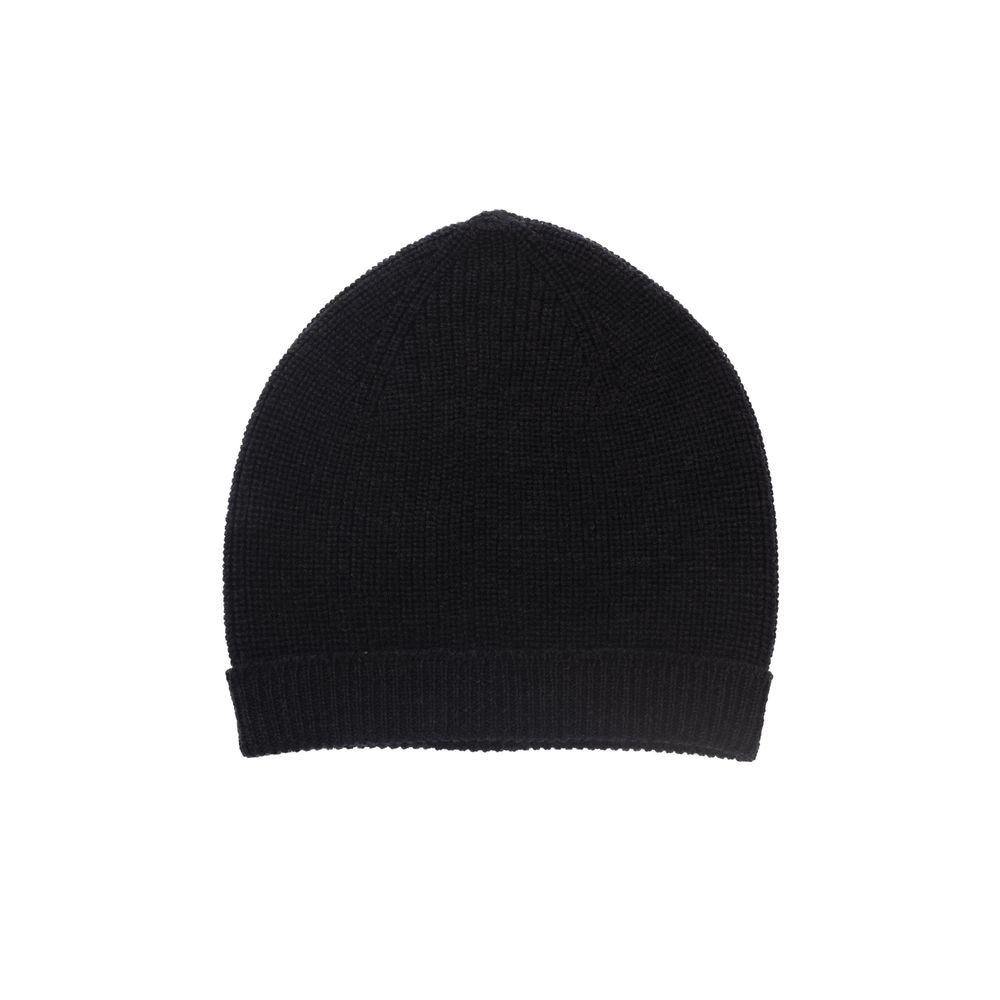 Alpha Studio Black Merino Wool Men Hat - KALAJ