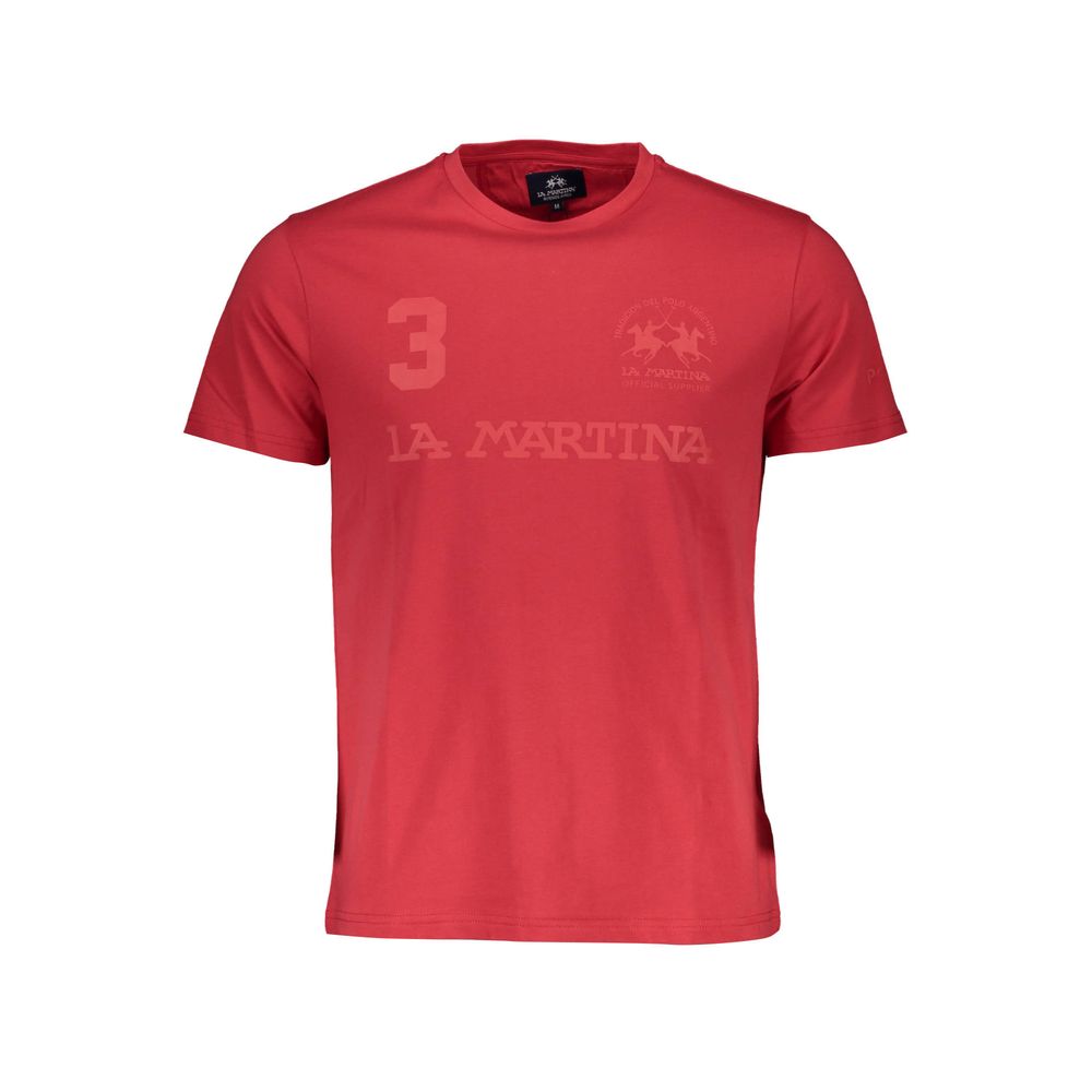 La Martina Red Cotton Men T-Shirt