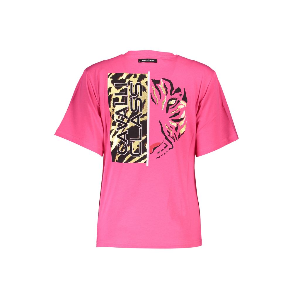 Cavalli Class Pink Cotton Women T-Shirt