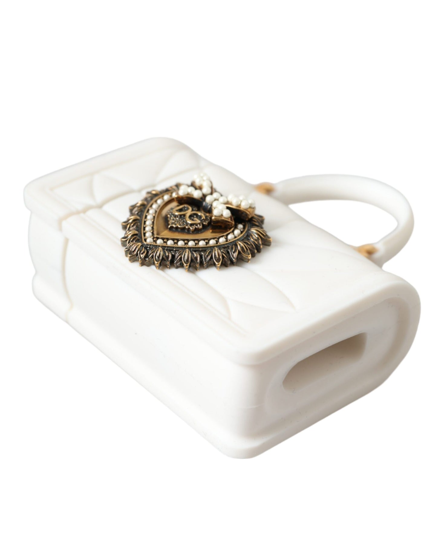 Dolce & Gabbana White Silicone Devotion Heart Cover Hand Bag Airpod Case - KALAJ