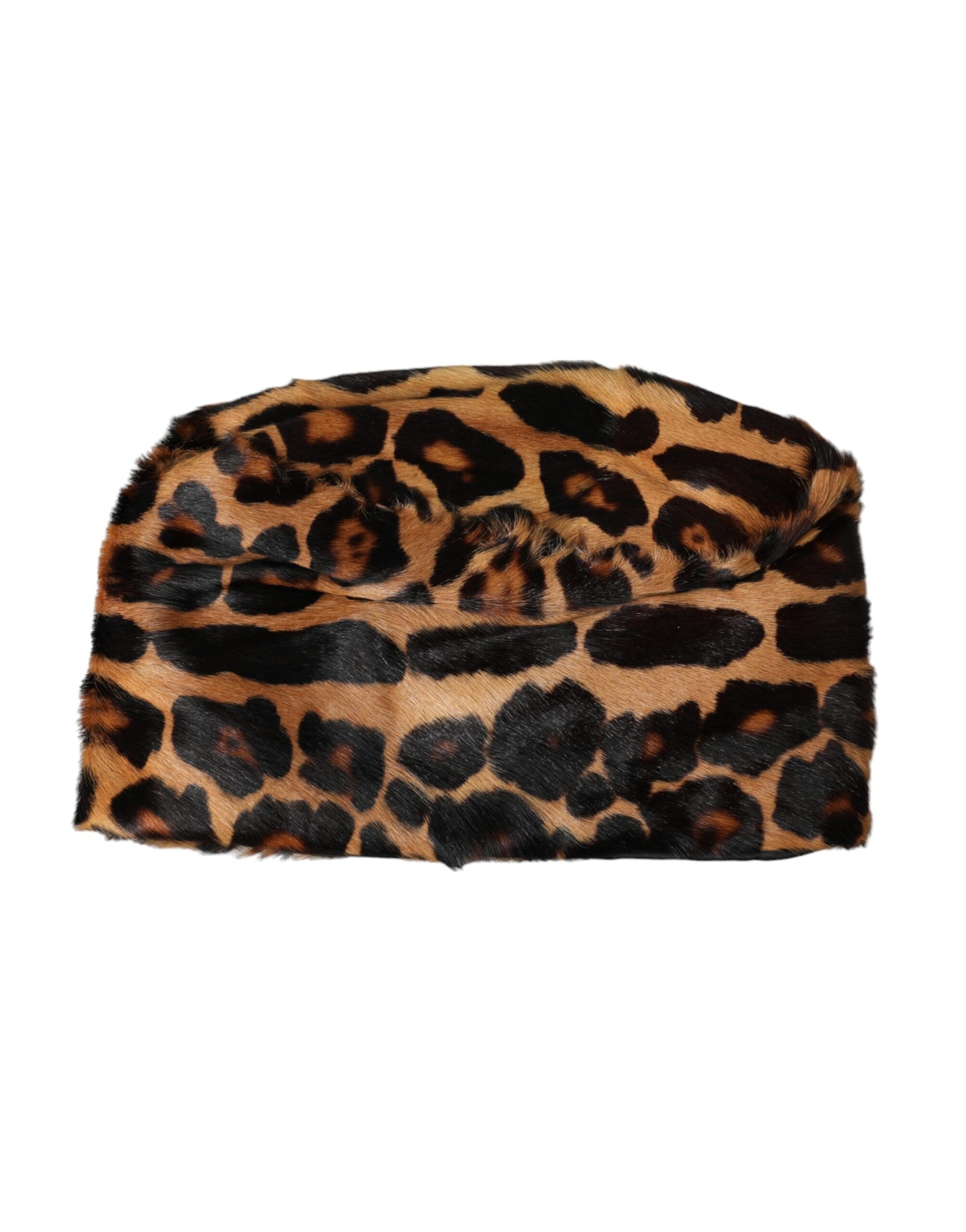 Dolce & Gabbana Brown Leopard Fur Women Bucket Hat - KALAJ