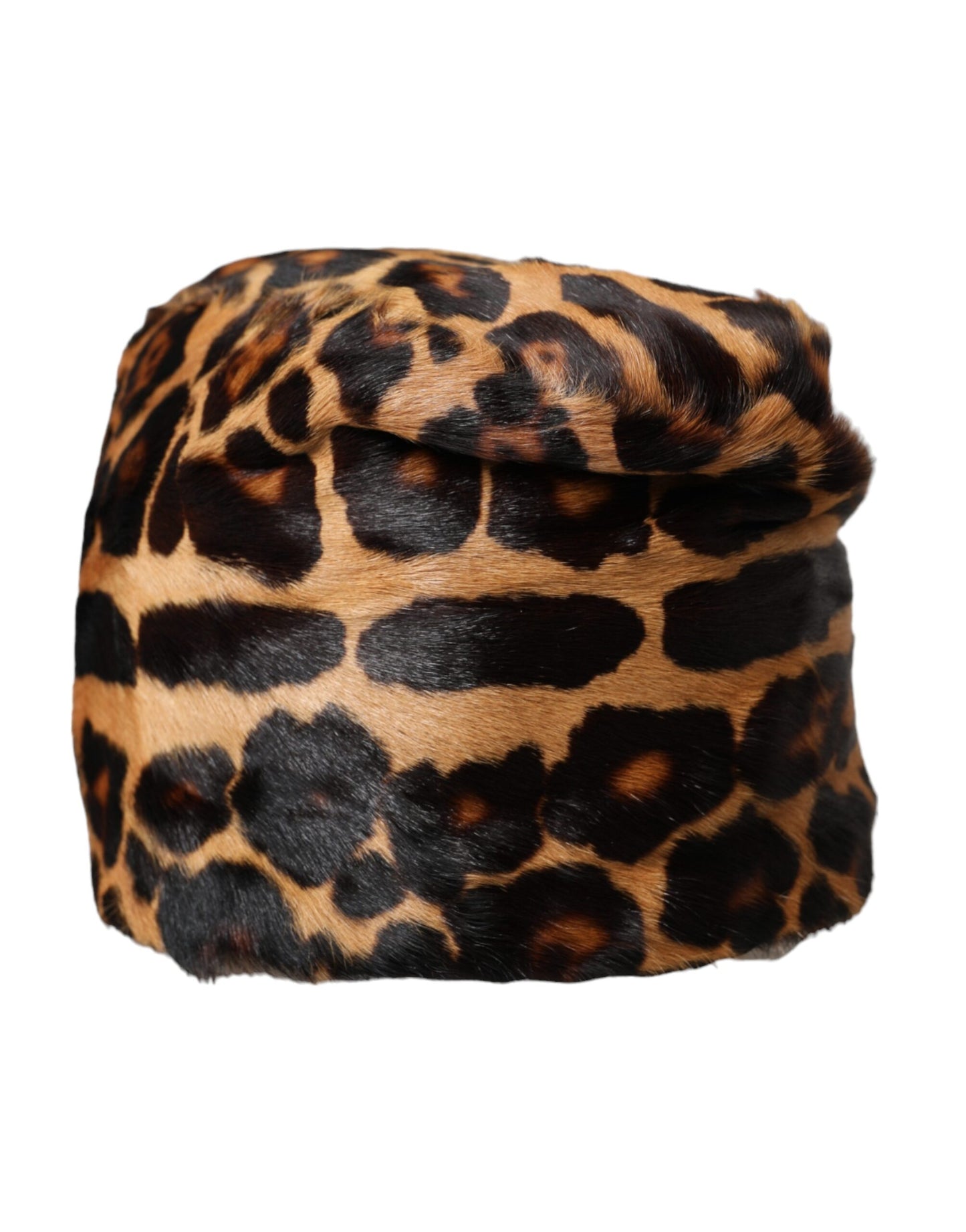 Dolce & Gabbana Brown Leopard Fur Women Bucket Hat - KALAJ