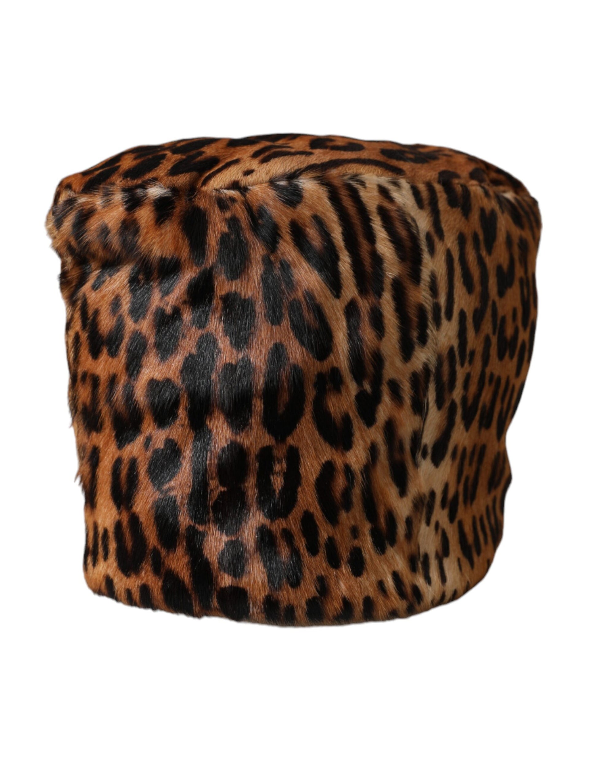 Dolce & Gabbana Brown Leopard Fur Women Bucket Hat - KALAJ