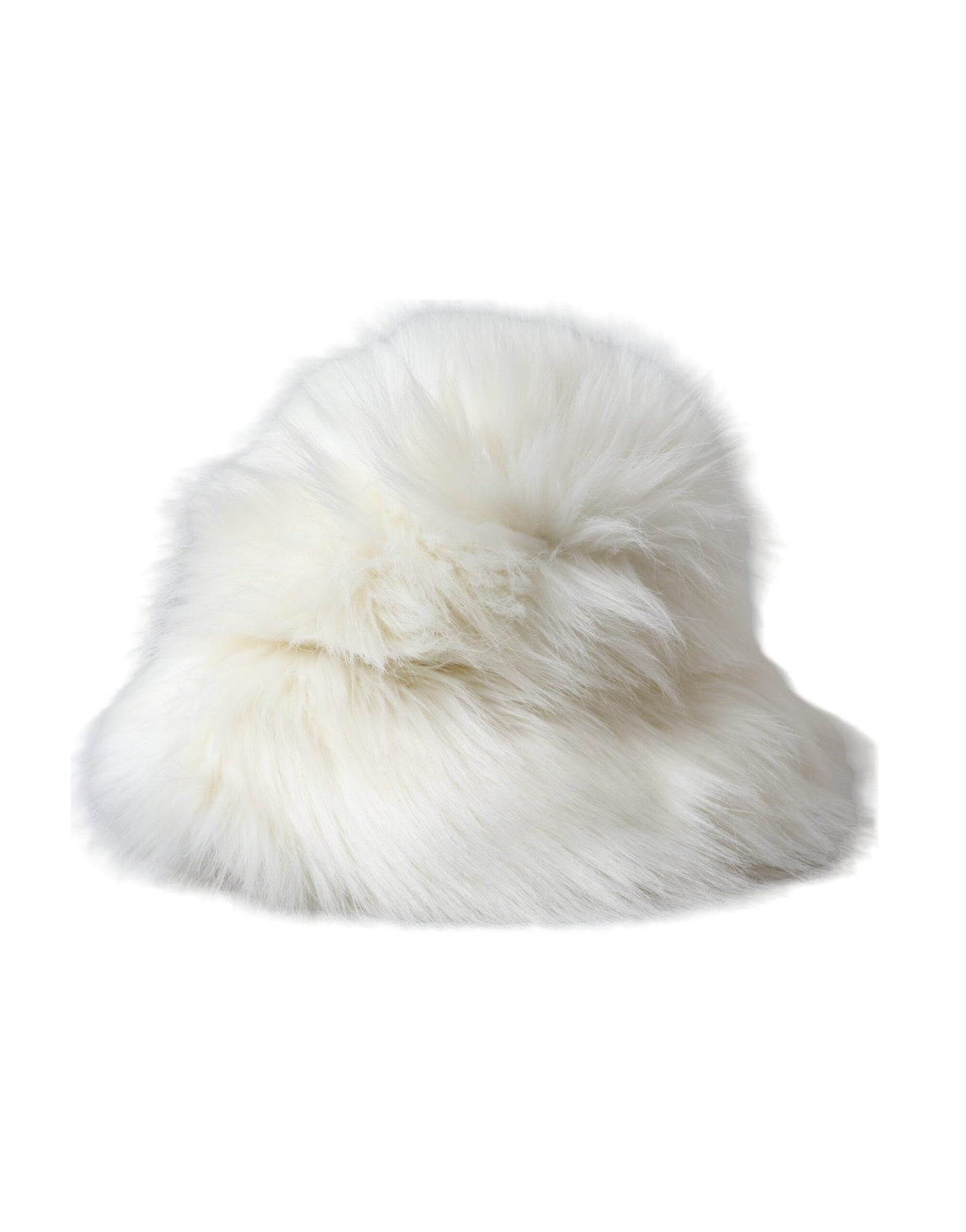 Dolce & Gabbana White Acrylic Fur Womens Bucket Hat - KALAJ