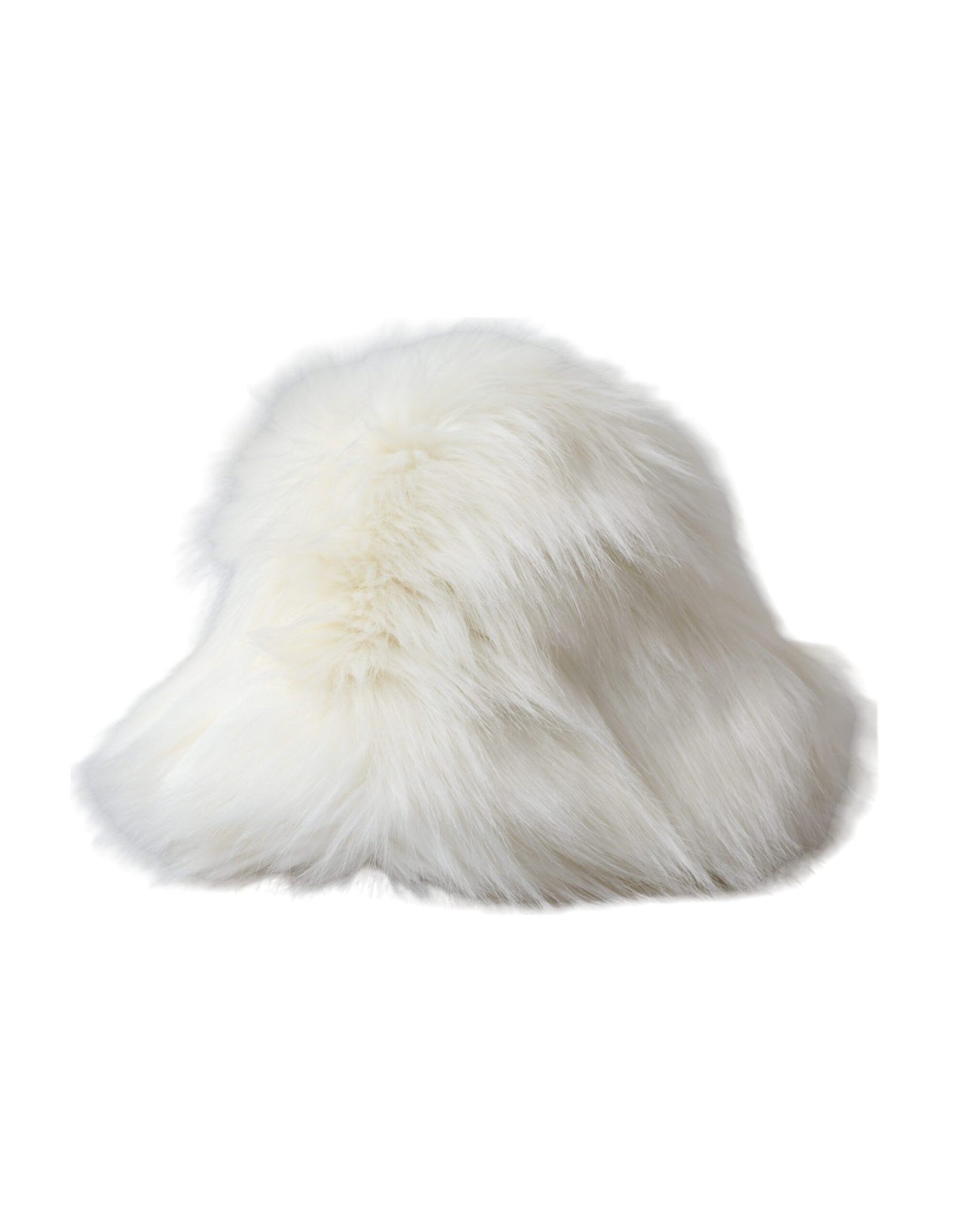 Dolce & Gabbana White Acrylic Fur Womens Bucket Hat - KALAJ