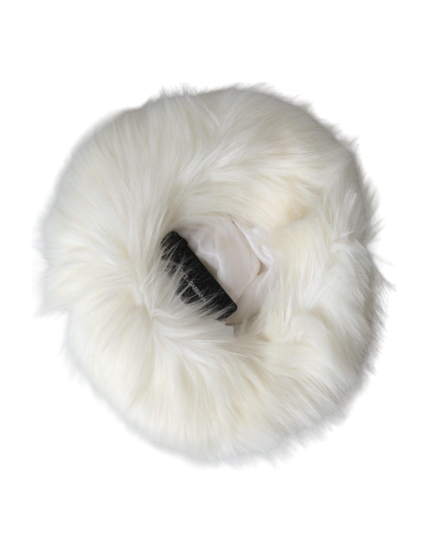 Dolce & Gabbana White Acrylic Fur Womens Bucket Hat - KALAJ