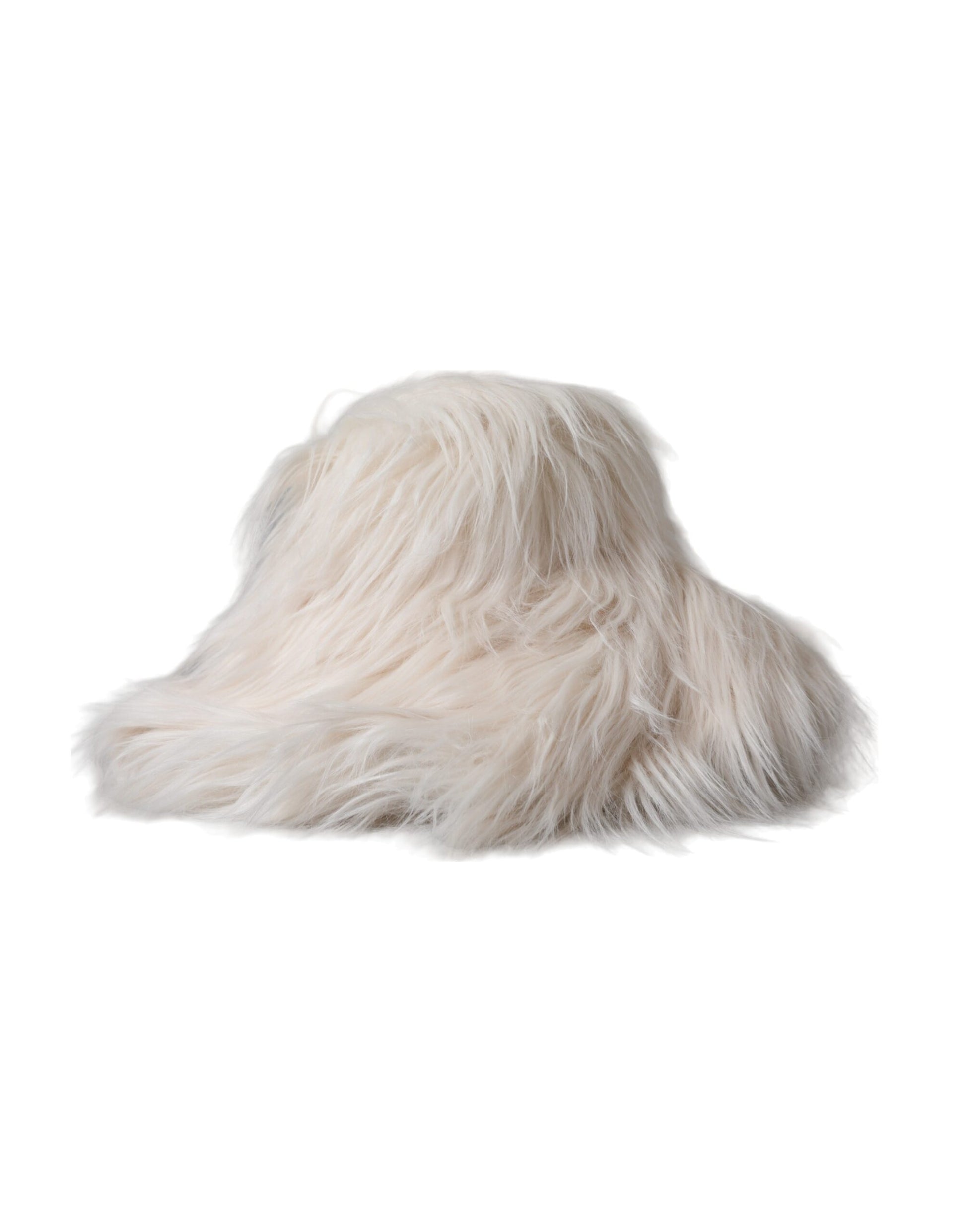 Dolce & Gabbana Off White Acrylic Fur Womens Bucket Hat - KALAJ