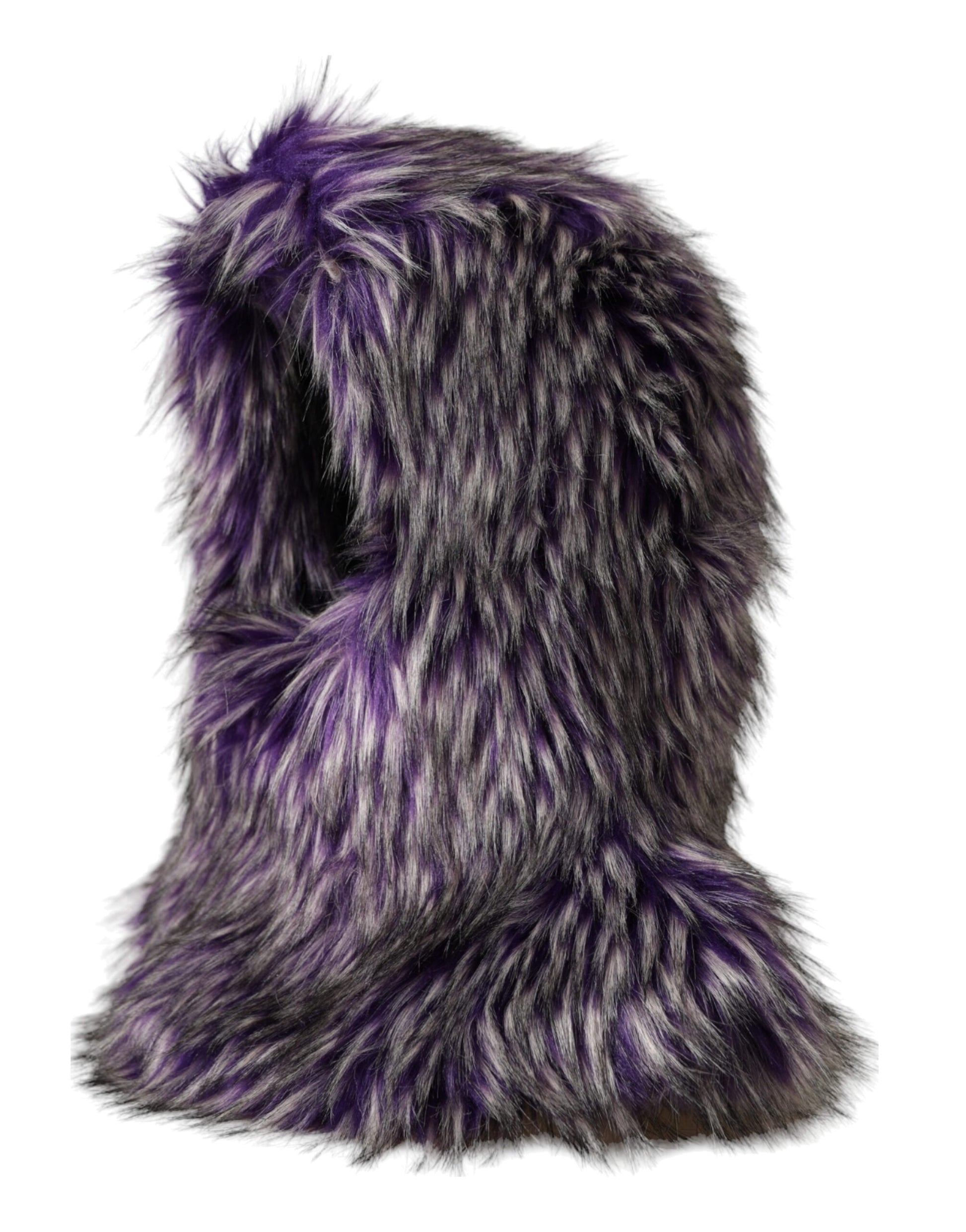 Dolce & Gabbana Purple Faux Fur Whole Head Wrap Hat - KALAJ