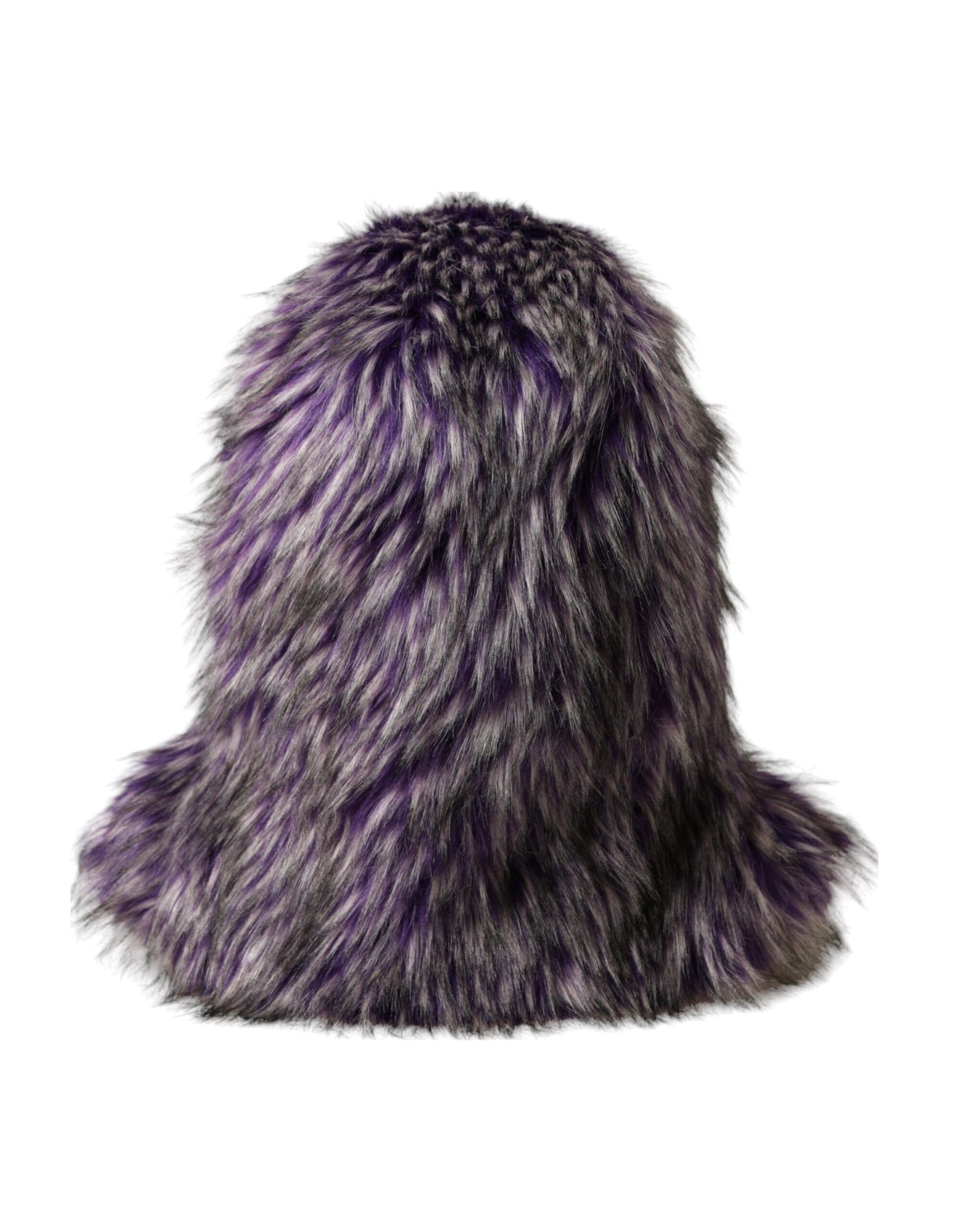 Dolce & Gabbana Purple Faux Fur Whole Head Wrap Hat - KALAJ