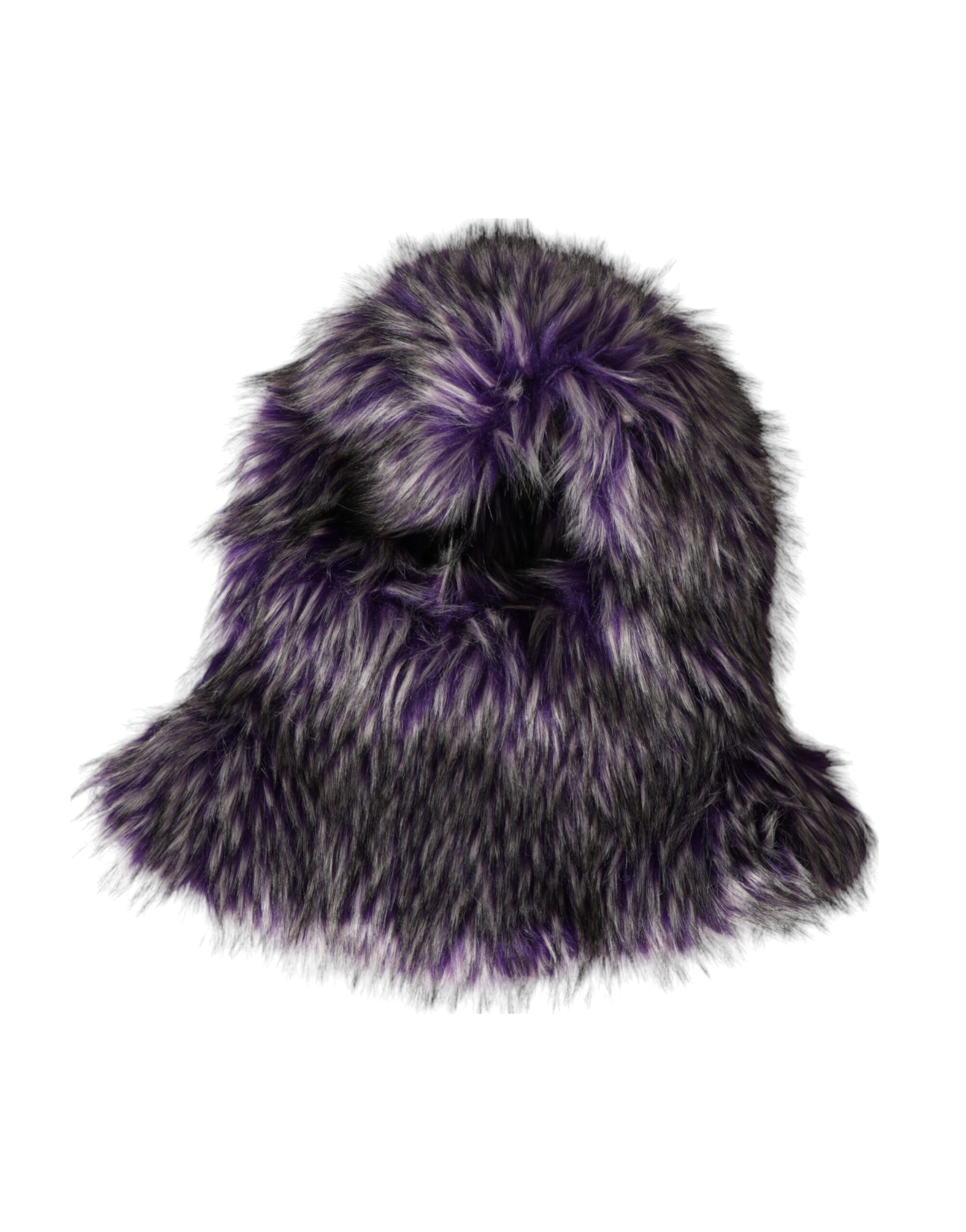 Dolce & Gabbana Purple Faux Fur Whole Head Wrap Hat - KALAJ