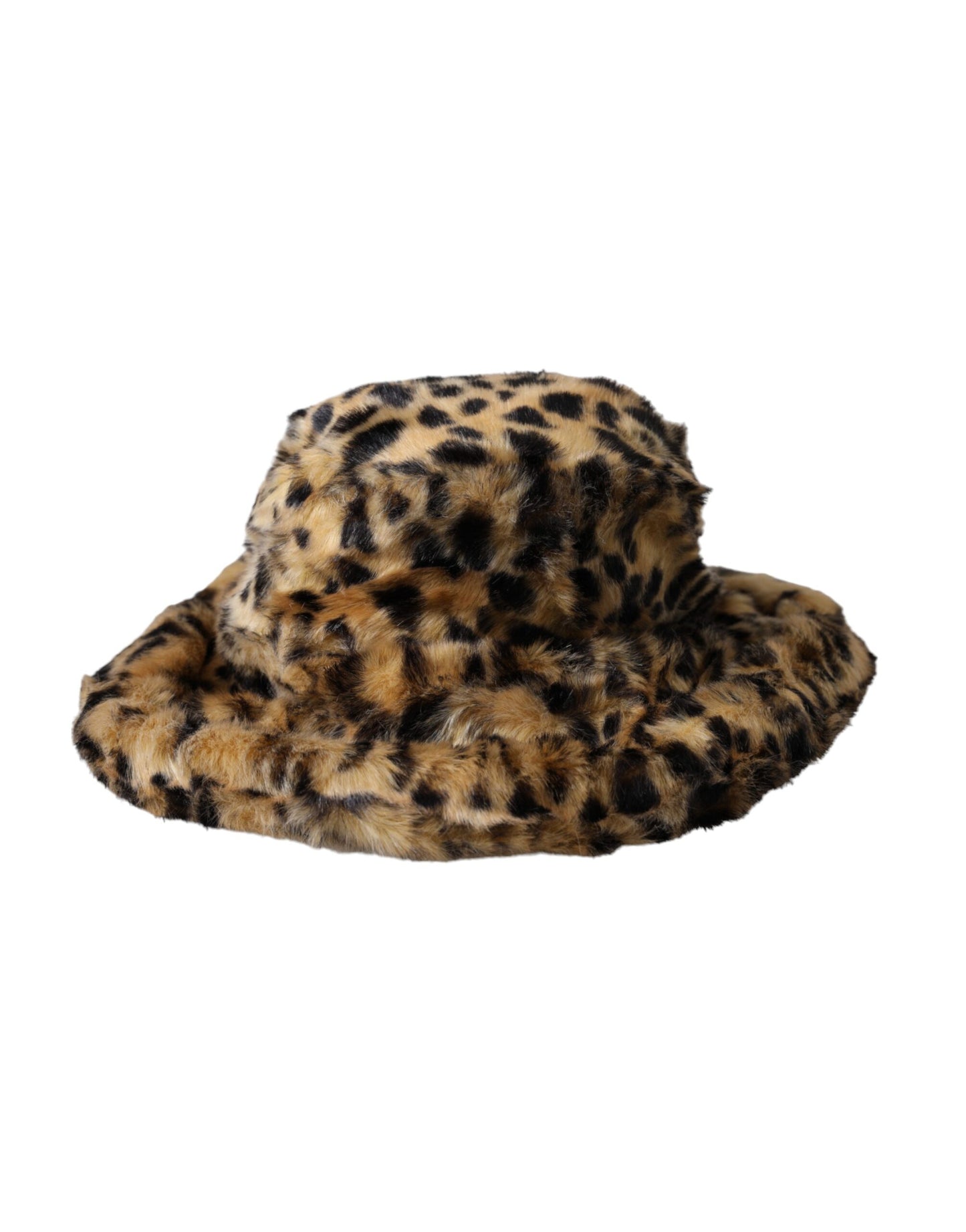 Dolce & Gabbana Brown Leopard Fur Women Bucket Hat - KALAJ