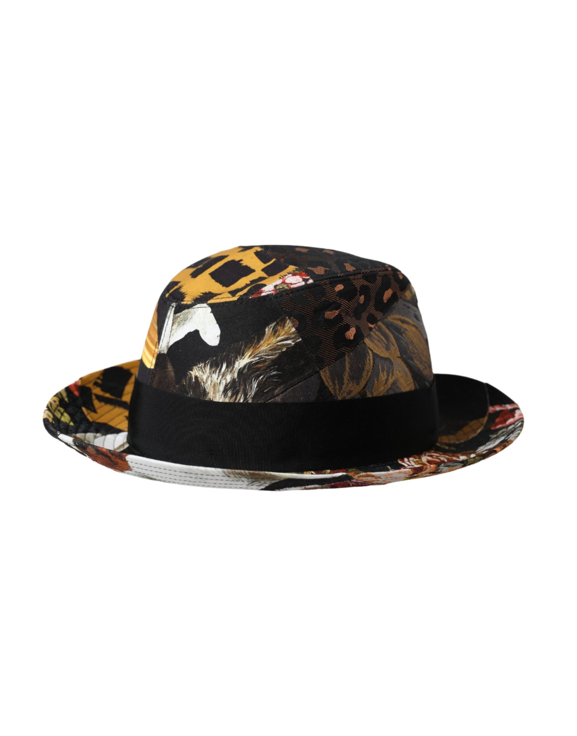 Dolce & Gabbana Multicolor Patchwork Women Fedora Wide Brim Hat - KALAJ