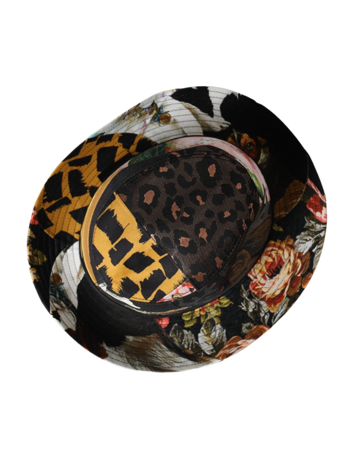 Dolce & Gabbana Multicolor Patchwork Women Fedora Wide Brim Hat - KALAJ