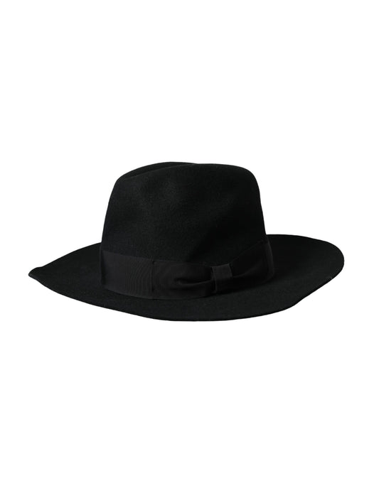 Dolce & Gabbana Black Rabbit Fedora Trilby Women Hat - KALAJ