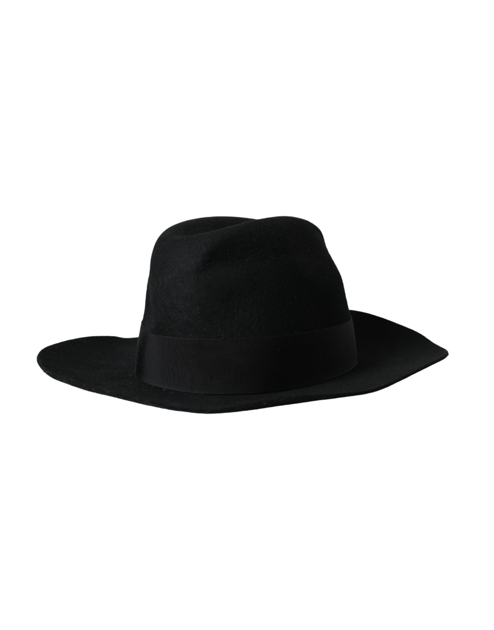 Dolce & Gabbana Black Rabbit Fedora Trilby Women Hat - KALAJ