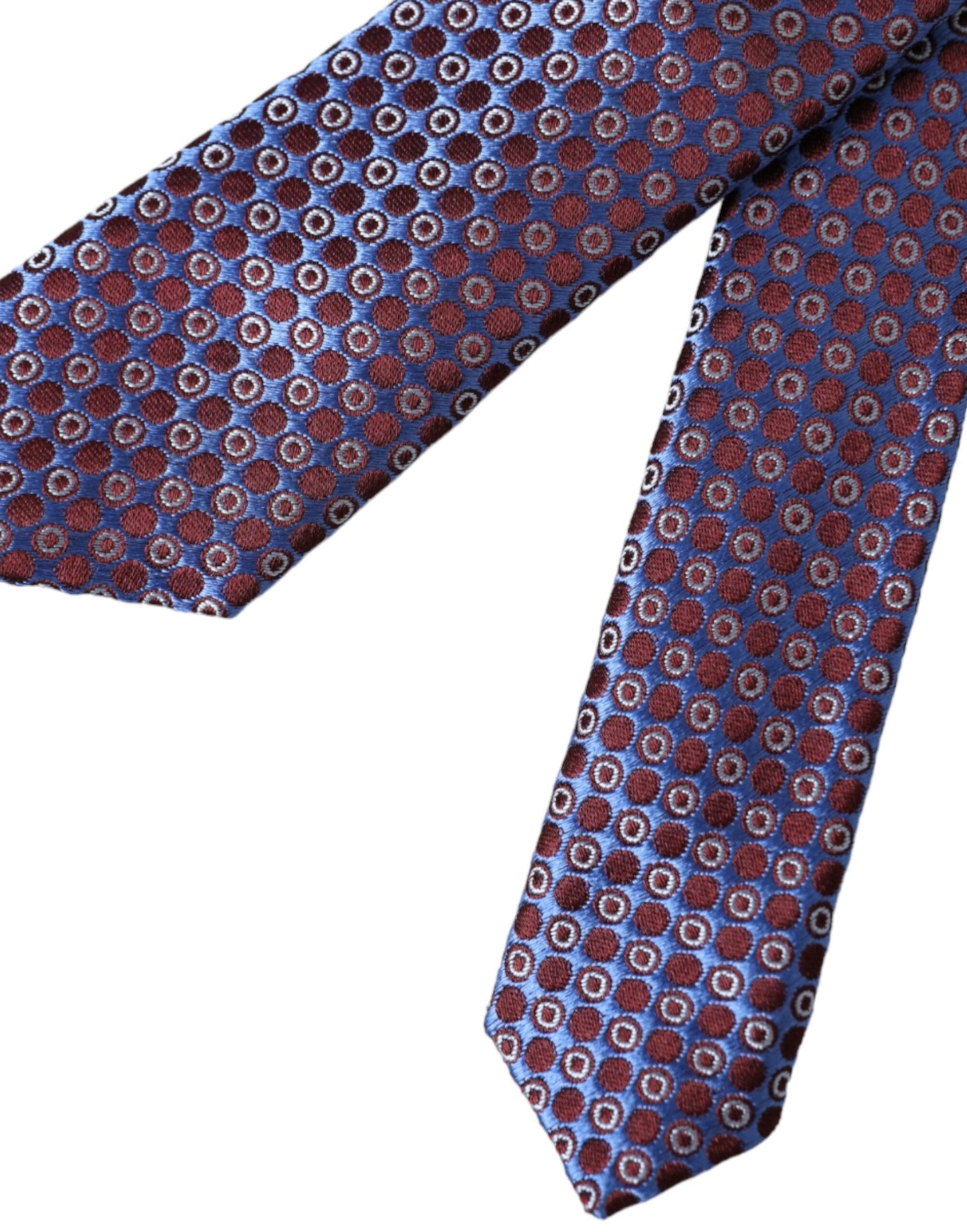 Dolce & Gabbana Blue Purple Patterned Silk Adjustable Men Tie