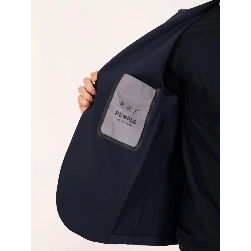 People Of Shibuya Blue Polyester Jackets & Coat