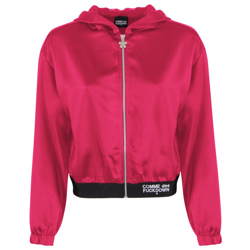 Comme Des Fuckdown Fuchsia Polyester Women's Hooded Jacket
