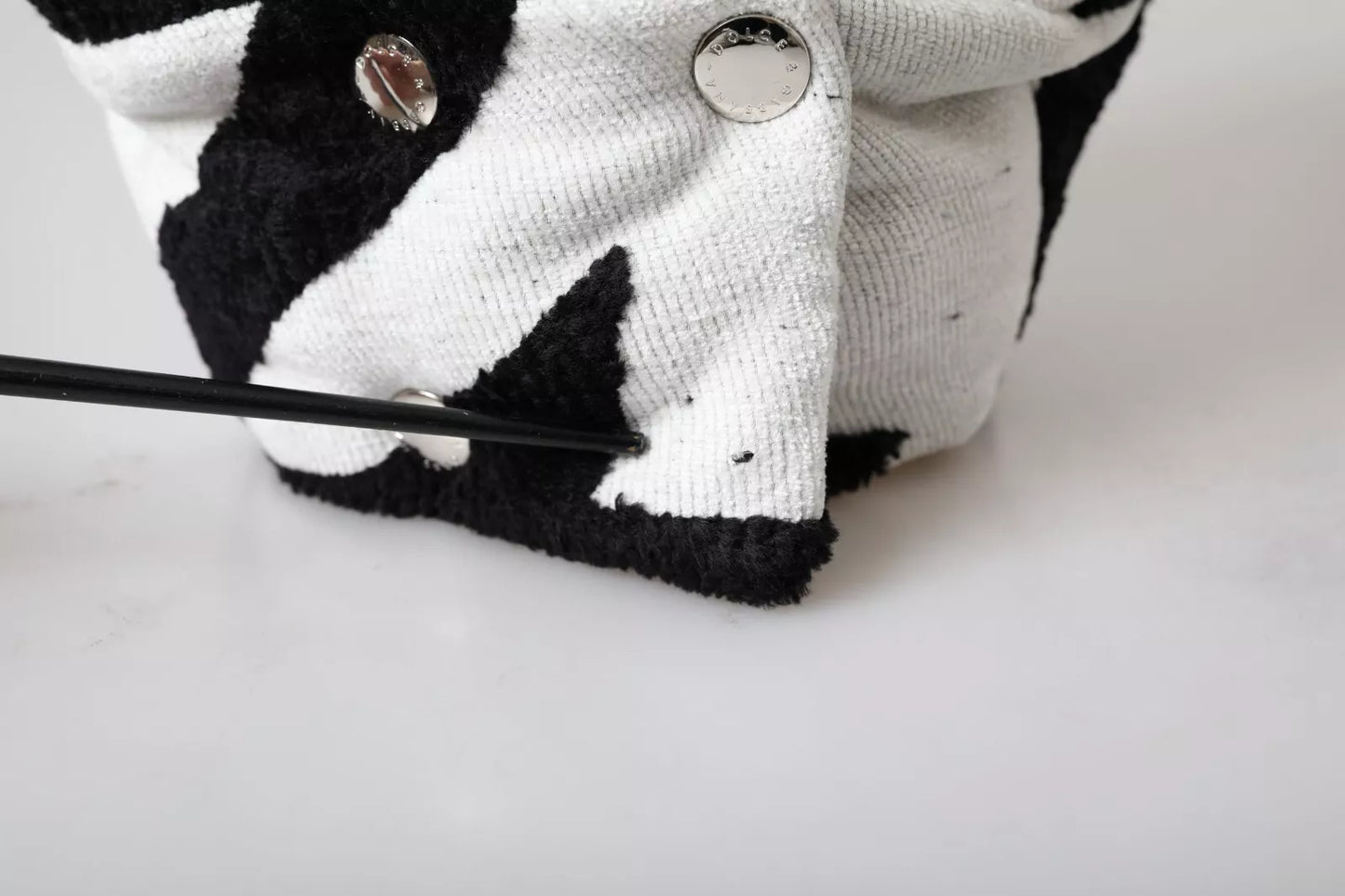 Dolce & Gabbana Black White Wool Whole Head Wrap Hat - KALAJ