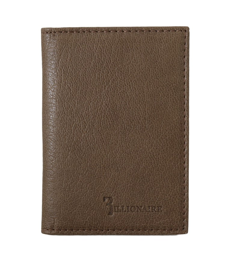 Billionaire Italian Couture Elegant Leather Men's Wallet in Brown - KALAJ