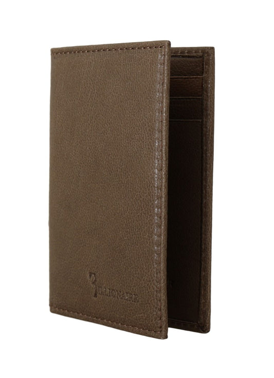 Billionaire Italian Couture Elegant Leather Men's Wallet in Brown - KALAJ