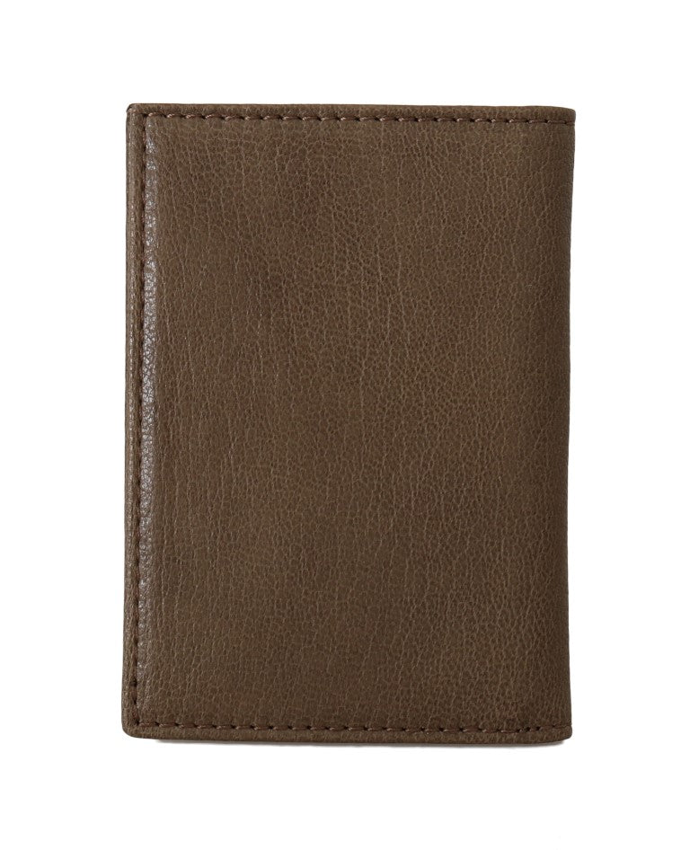 Billionaire Italian Couture Elegant Leather Men's Wallet in Brown - KALAJ