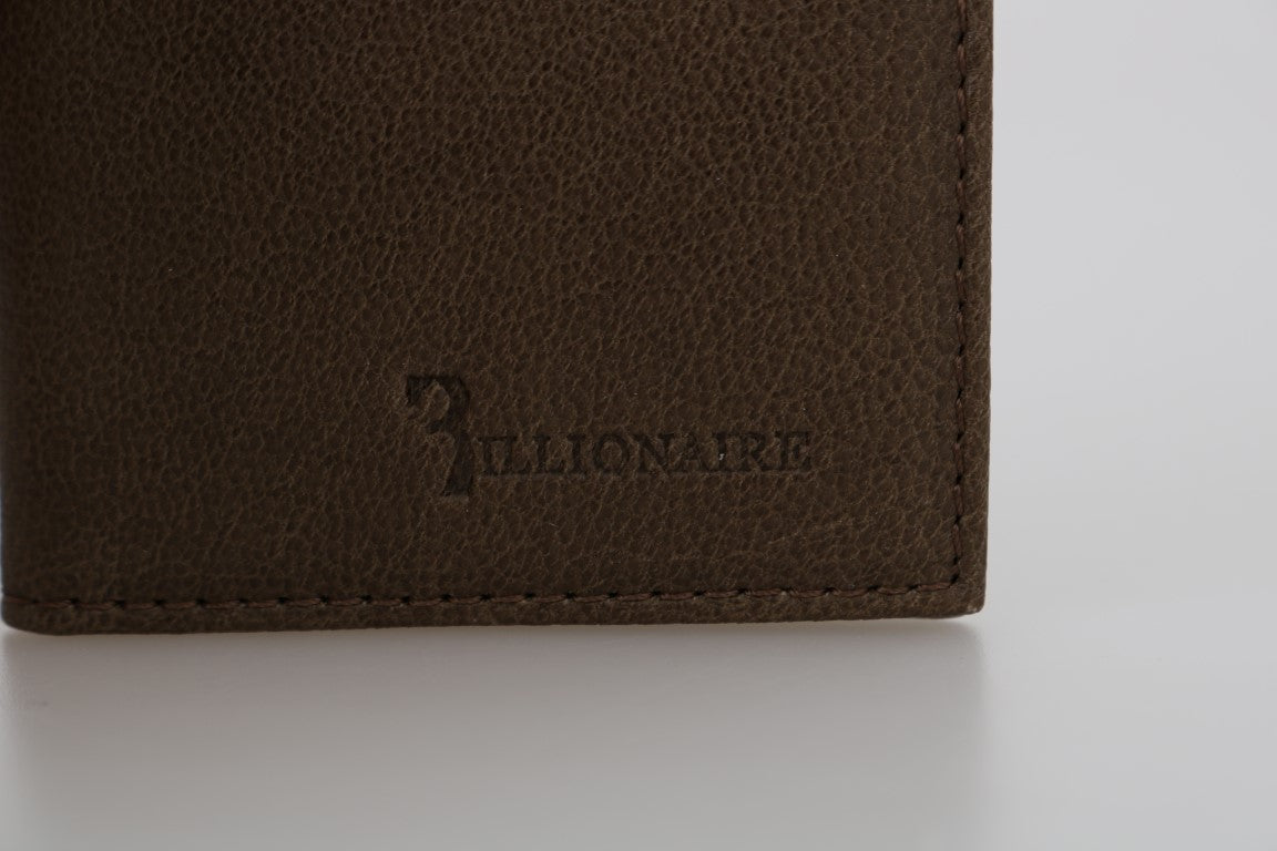 Billionaire Italian Couture Elegant Leather Men's Wallet in Brown - KALAJ