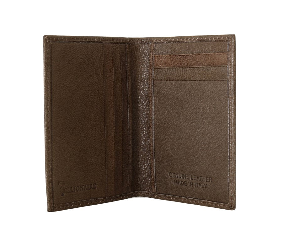 Billionaire Italian Couture Elegant Leather Men's Wallet in Brown - KALAJ