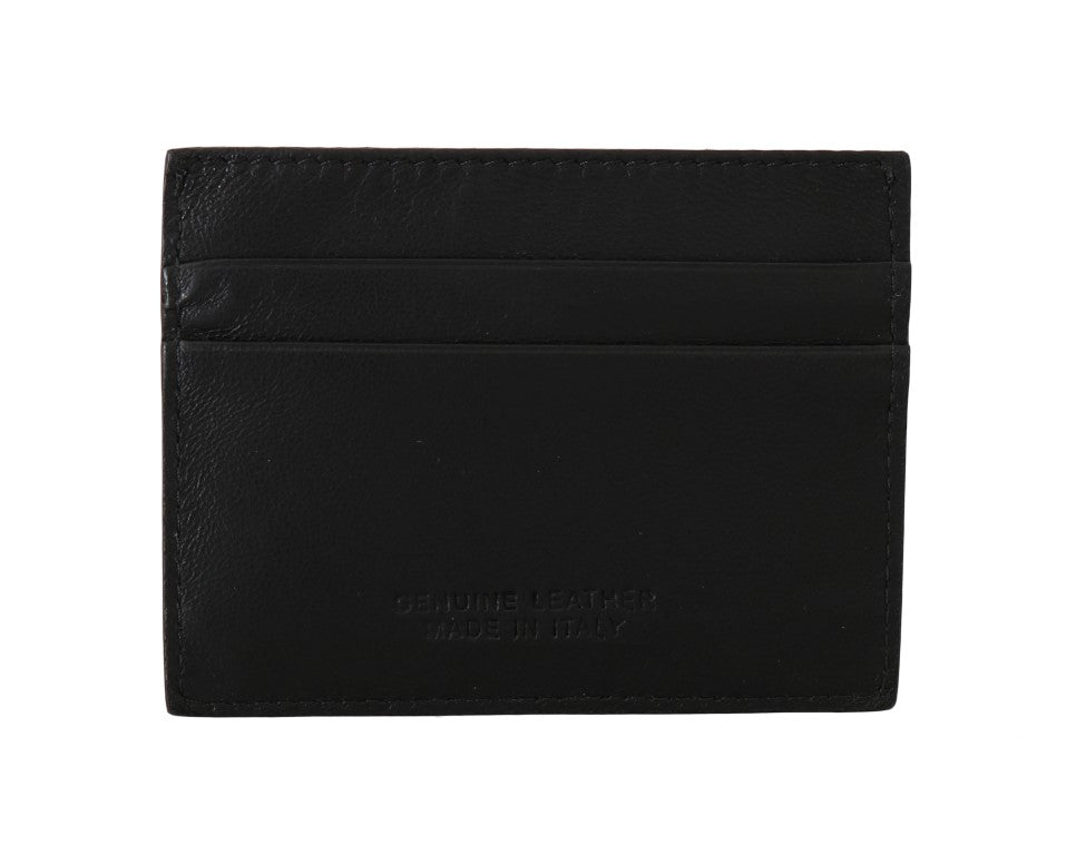 Billionaire Italian Couture Exquisite Black Leather Men's Wallet - KALAJ