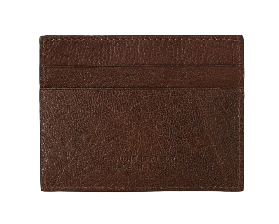 Billionaire Italian Couture Elegant Leather Men's Wallet in Brown - KALAJ