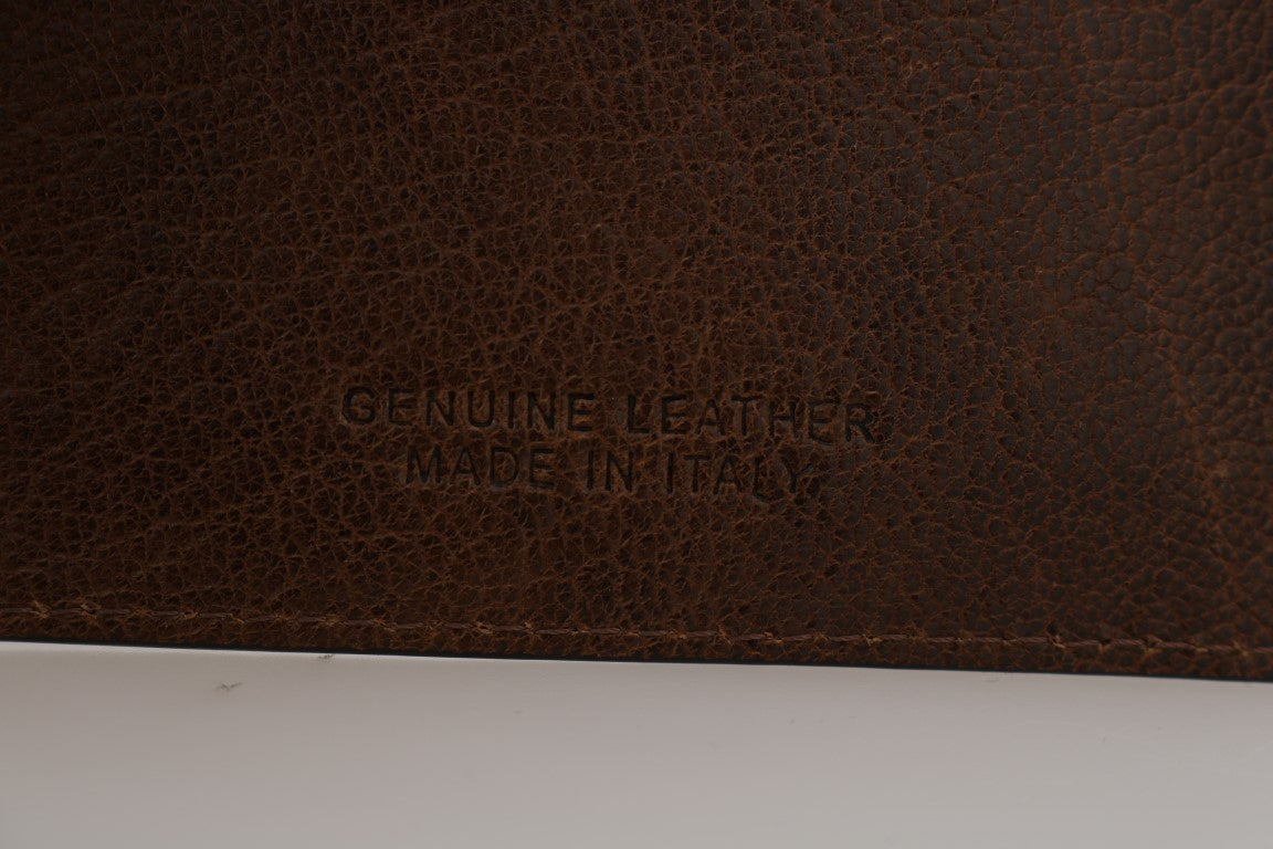 Billionaire Italian Couture Elegant Leather Men's Wallet in Brown - KALAJ