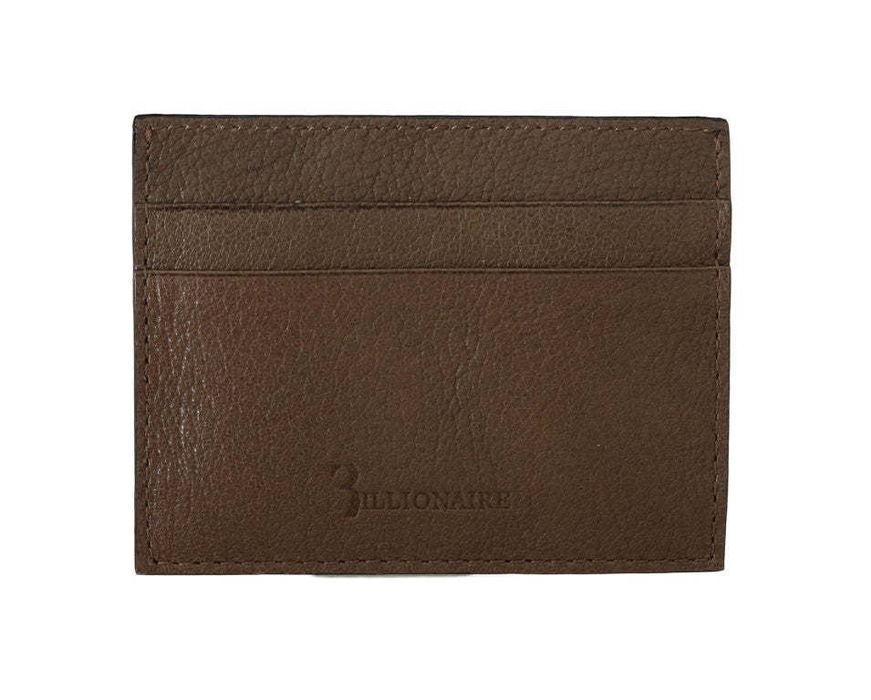 Billionaire Italian Couture Elegant Turtledove Leather Men's Wallet - KALAJ