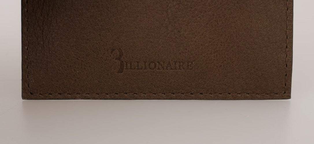 Billionaire Italian Couture Elegant Turtledove Leather Men's Wallet - KALAJ