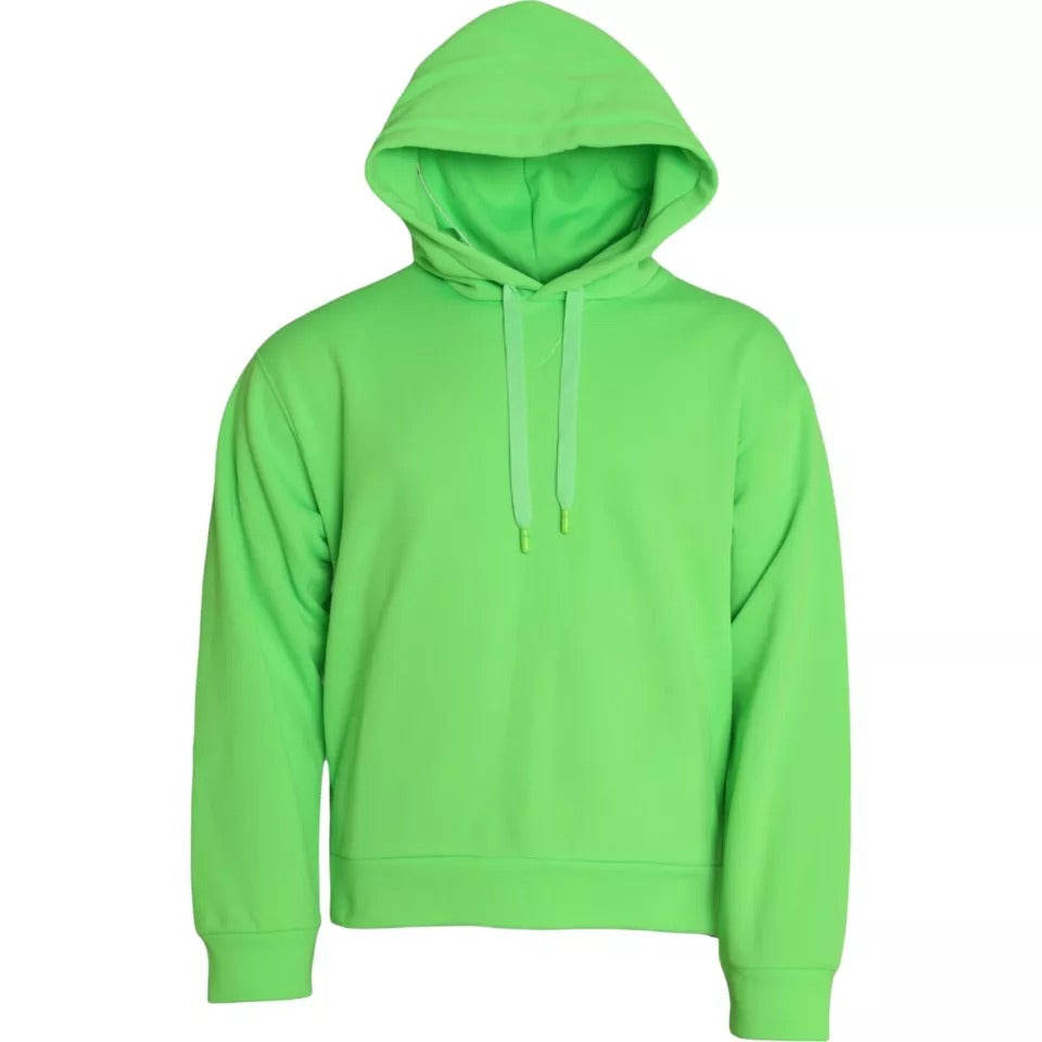 Dolce & Gabbana Green Logo Hooded Pullover Sweatshirt Sweater