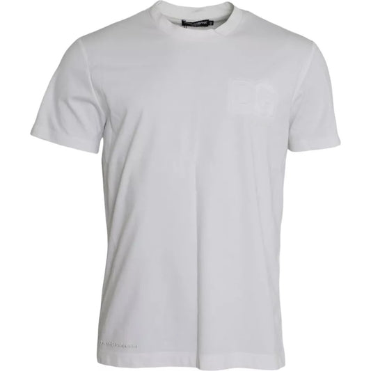 Dolce & Gabbana White Logo Round Neck Short Sleeves T-shirt